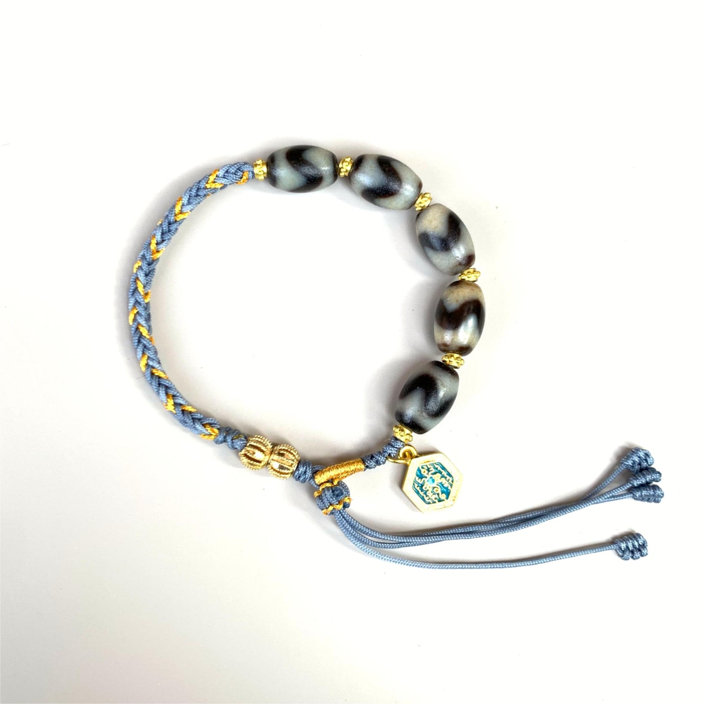 1Hand string with pure tiger's eye Dzi beads